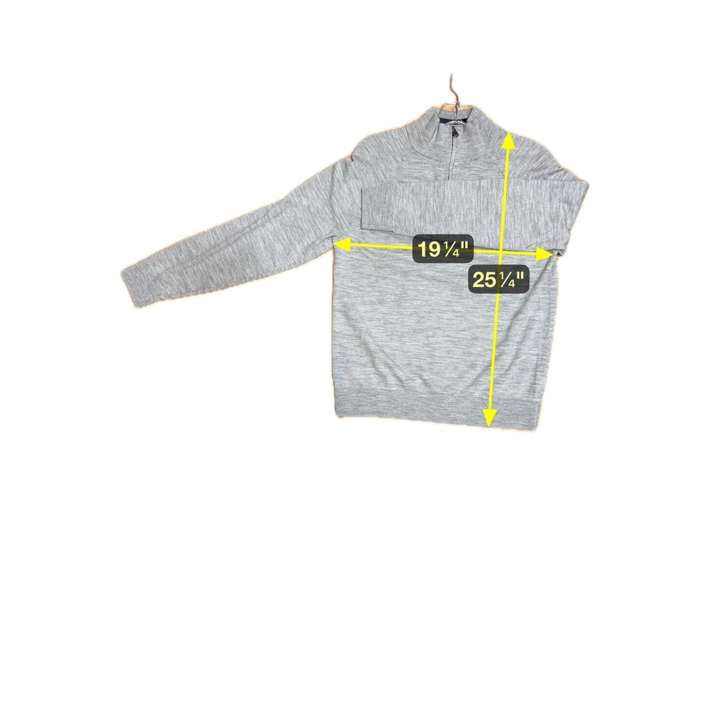 GAP Quiet Luxury Merino‎ Wool Quarter Zip Sweater Men Medium Normcore Minimalist - Picture 6 of 6